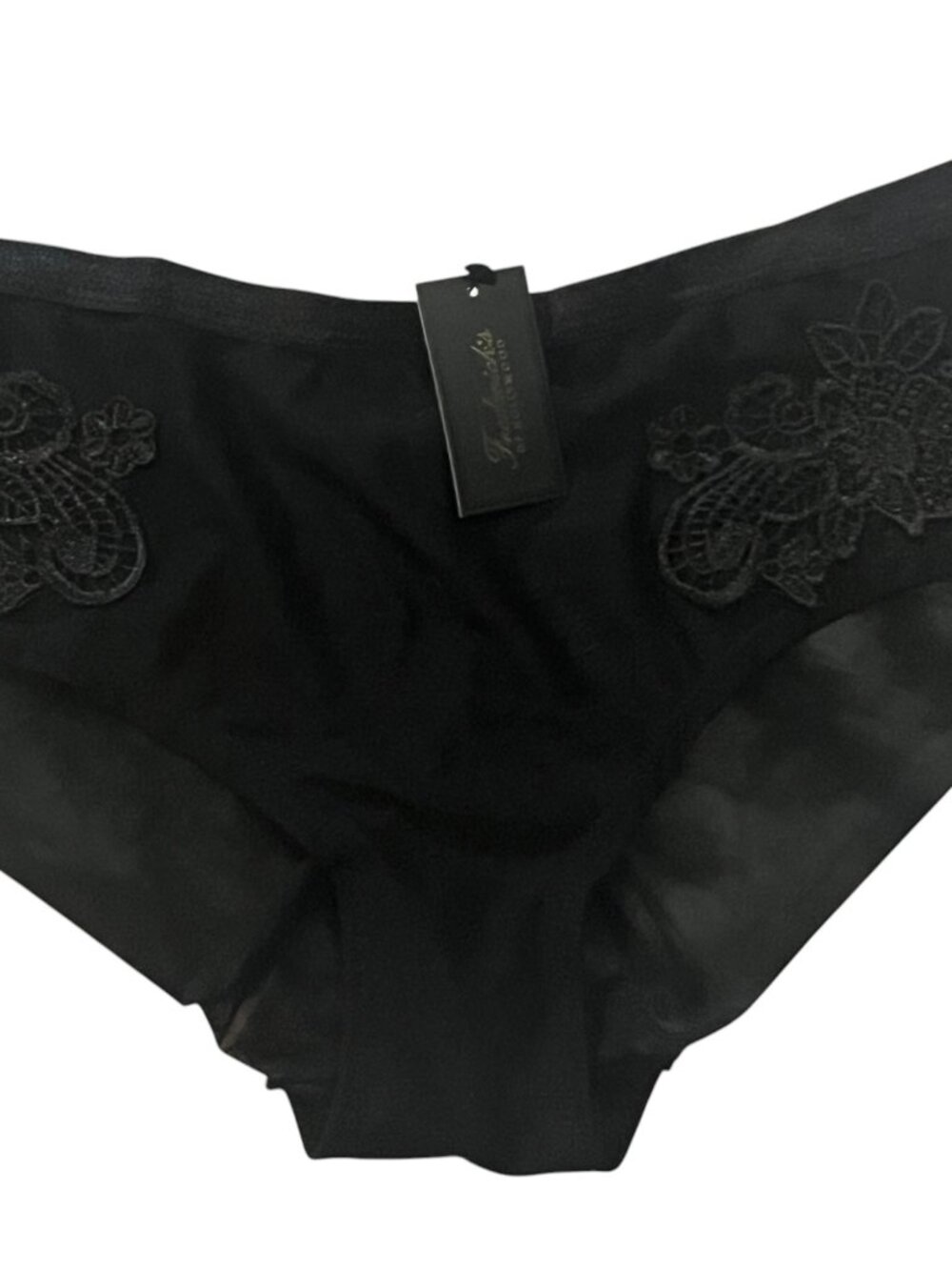 Frederick's Of Hollywood LEONIA Stretch Mesh Panties with Lace accents Medium
